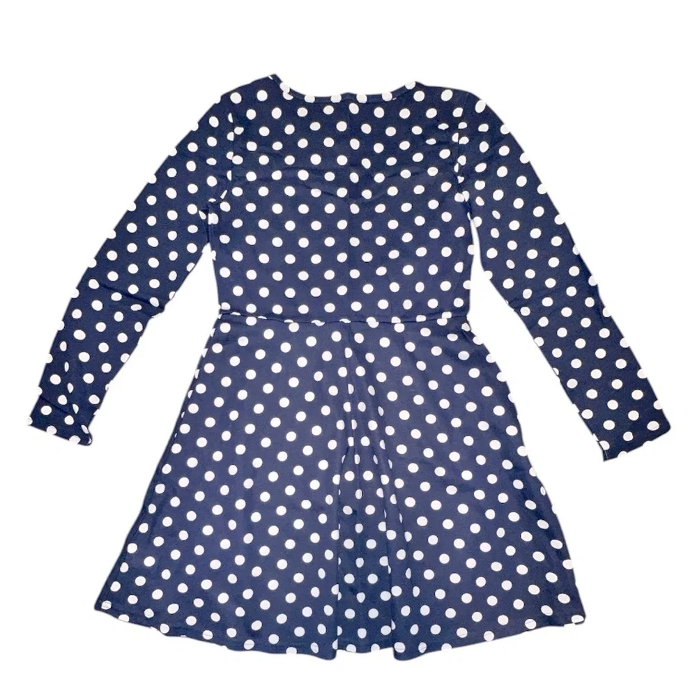 Children’s Place | Girls' Navy Polka Dot Dress | Size Large 10/12 | NWOT NEW